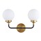 Jonathan Y Caleb 18" 2-Light Contemporary Transitional Iron/Glass LED Vanity Light, Brass Gold/Black/White JYL9057B - alternate 8