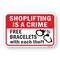Signmission Shoplifting Is A Crime Free Bracelets W Each Theft Aluminum, A-1824-24743 A-1824-24743 - alternate 1
