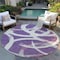 Homeroots 8' Purple Ivory And Gray Round Abstract Washable Indoor Outdoor Area Rug 599156 - alternate 5