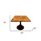 Homeroots 36" Brown And Black Square Solid Wood And Steel Pedestal Base Dining Table 518601 - alternate 3