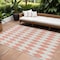 Homeroots 8' X 10' Salmon And Ivory Geometric Washable Indoor Outdoor Area Rug 577106 - alternate 1