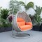 Leisuremod Mendoza Light Grey Wicker Hanging 2 person Egg Swing Chair with Orange Cushions MSCLGR-53OR - alternate 9
