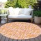 Homeroots 8' Orange Pink And Beige Round Abstract Washable Indoor Outdoor Area Rug 602583 - alternate 3