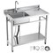 Vevor Stainless Steel Utility Sink Single Right Bowl with Faucet 47.2x19.7x37 in SS1200-1 - alternate 1