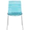 Leisuremod Astor Plastic Dining Chair with White Steel Base Water Ripple Design in Transparent Blue ACW-20TBU - alternate 7