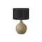 Homeroots 25" Brown Geometric Table Lamp With Black Drum Shade 545795 - alternate 1