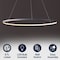 Jonathan Y Brice 35" Modern Contemporary Metal Round Dimmable Integrated LED Pendant, Gray JYL7220E - alternate 8