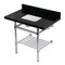 Kingston Brass 36-Inch Black Granite Console Sink with Brass Legs and Shelf, 8-Inch, 3-Hole KVPK3630KBSQB1 - alternate 1