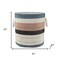 Homeroots 21" Blue Tan And White Striped Fabric Basket 704908 - alternate 4
