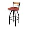 Holland Bar Stool Co Revelle 36in Swivel Extra Tall Bar Stool, Black Wrinkle Finish, Medium Back and Graph Poppy Seat 881 - alternate 1