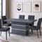 Homeroots 79" Dark Gray Faux Crystals Glass and Wood Pedestal Base Dining Table 564901 - alternate 1