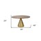 Homeroots 48" Brown And Gold Rounded Solid Wood And Iron Pedestal Base Dining Table 517854 - alternate 2