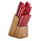 Oster Evansville 14 Piece Stainless Steel Cutlery Set with Red Handles 81011.14 - alternate 1