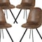 Homeroots Set of Four Brown and Black Upholstered Suede Dining Side Chairs, 4PK 568010 - alternate 7