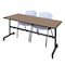 Regency Kobe Flip-Top Training Nesting Table W/ 2 M Stack Chairs, 72 in W, 30 in L, Noble Oak MKFT7230NO47GY - alternate 1