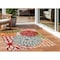 Homeroots 5' Green Orange and Red Indoor Outdoor Area Rug 521645 - alternate 1