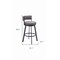 Homeroots 31" Gray and Black Fabric and Steel Low Back Bar Height Swivel Bar Chair 564998 - alternate 5