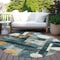 Homeroots 8' Teal Blue Ivory And Gold Round Geometric Washable Indoor Outdoor Area Rug 604508 - alternate 7