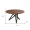 Homeroots 47" Brown and Gray Wood and Stainless Steel Cross Leg Base Round Top Dining Table 555149 - alternate 5