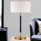 Homeroots 25" Blue and Gold Metal Two Light Table Lamp With White Drum Shade 524308 - alternate 6