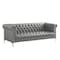 Homeroots 85" Gray Faux Leather Manufactured Wood Sofa 543962 - alternate 6