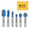 Hiltex 90 Degree V-Groove and Round Nose Router Bit Set, 6 Pieces, 1/4 Inch Shank 10106H - alternate 1