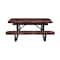 Leisure Craft 6' Standard Picnic Table, Perforated Metal, Portable, Brown T6XPP-PERF-BROWN - alternate 5