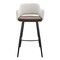 Homeroots 30" Ivory Brown And Black Boucle Faux Leather And Steel Bar Height Swivel Bar Chair 654240 - alternate 4