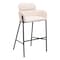Homeroots 30" Beige And Black Fabric And Steel Bar Height Bar Chair 555671 - alternate 7