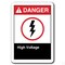 Signmission 10 in Height, Plastic, ANSI-710DS High Voltage 1, ANSI-710DS High Voltage 1 ANSI-710DS High Voltage 1 - alternate 1
