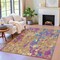 Homeroots 8' X 10' Blush Orange And Teal Blue Abstract Washable Indoor Outdoor Area Rug 631984 - alternate 5