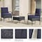 Lavish Home Outdoor Chair Cushions w/ Sun & Water-Resistant Removable Covers Memory Foam Patio Cushions HT-OUTDR-NVY - alternate 7