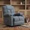 Homeroots 37" Blue Faux Leather Heated Massage Lift Assist Recliner With USB 718754 - alternate 2