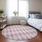 Homeroots 8' Pink And Ivory Round Geometric Washable Indoor Outdoor Area Rug 577093 - alternate 5