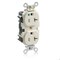 Leviton Straight Blade Receptacle, 5-20R, 20 A, 125V AC, Flush Mount, Self-Grounded M8300-HT - alternate 1