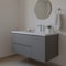 Homeroots 40" Gray Wood Floating Bathroom Vanity With White Sink And Two Drawers 624124 - alternate 4