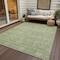 Homeroots 9' X 12' Artichoke Green And Ivory Floral Washable Indoor Outdoor Area Rug 604657 - alternate 6