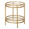 Homeroots 22" Brass And Clear Glass And Steel Round End Table With Shelf 543812 - alternate 6