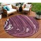 Homeroots 8' Burgundy Brick Red And Ivory Round Abstract Washable Indoor Outdoor Area Rug 601262 - alternate 1