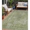 Homeroots 5' X 8' Artichoke Green And Beige Abstract Washable Indoor Outdoor Area Rug 615489 - alternate 1