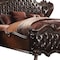 Homeroots Solid Wood Queen Tufted Dark Brown Upholstered Faux Leather Bed With Nailhead Trim 348173 - alternate 3