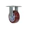 Vestil Polyurethane Rigid Caster 5 In. Diameter x 2 In. Width 600 Lb. Capacity Maroon/Gray CST-VE-5X2PUP-R - alternate 2