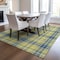 Homeroots 3' X 5' Yellow Blue And Ivory Plaid Washable Indoor Outdoor Area Rug 597135 - alternate 9