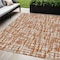 Homeroots 5' X 8' Terra Cotta Tan And Ivory Abstract Washable Indoor Outdoor Area Rug 602534 - alternate 1