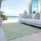 Homeroots 9' X 12' Artichoke Green And Ivory Abstract Washable Indoor Outdoor Area Rug 598942 - alternate 4