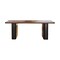 Homeroots 71" Natural and Black Reclaimed Wood And Rattan Dining Table 716285 - alternate 1
