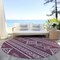 Homeroots 8' Eggplant And Ivory Round Southwestern Washable Indoor Outdoor Area Rug 593668 - alternate 5