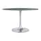 Homeroots 48" Gray and Silver Marble and Aluminum Pedestal Base Round Top Dining Table 572222 - alternate 7