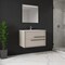 Homeroots 40" Tan Wood Floating Bathroom Vanity With White Sink And Two Drawers 624107 - alternate 3