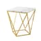 Homeroots 22" Gold And White Stone Square End Table 543888 - alternate 1